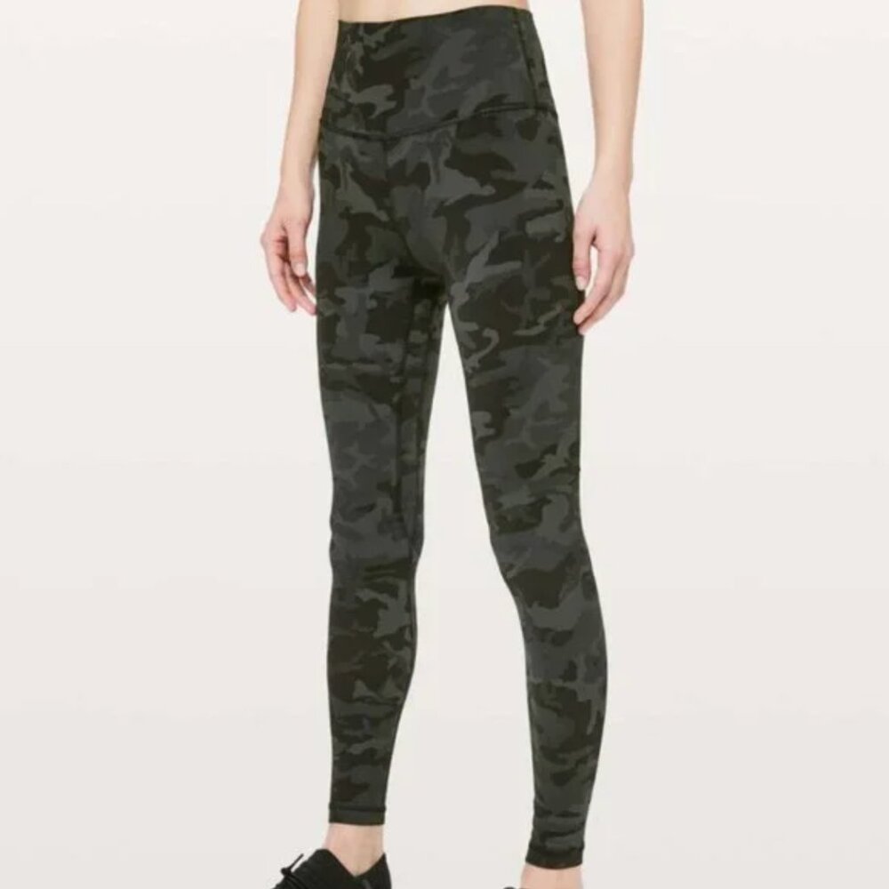 Lululemon Align Leggings Camo Gator Green